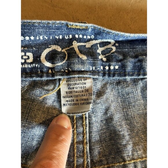 Vintage One Tough Brand Light Wash Distressed Jeans 36x30 - Picture 8 of 13